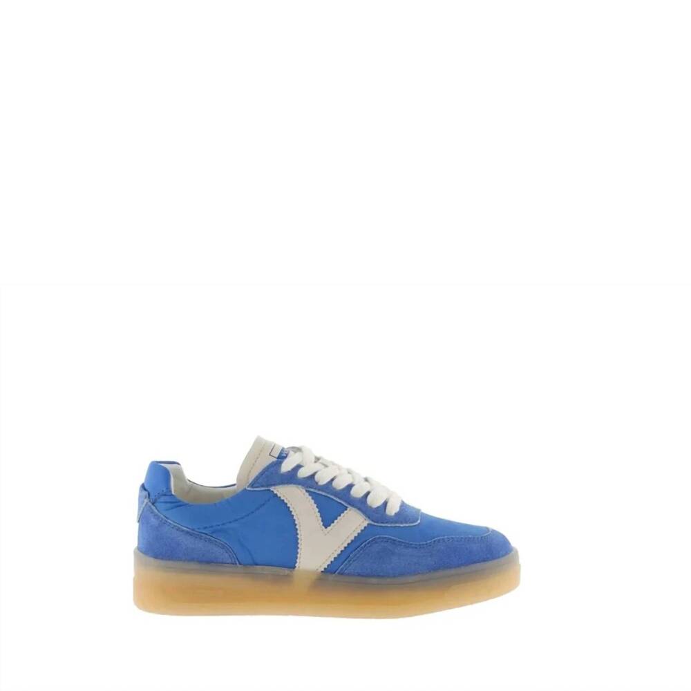 NEW VICTORIA women's seul washed suede sneakers in blue